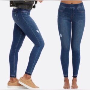 SPANX Distressed Ankle Skinny Raw Hem Pull on Legging‎ Jeans 20203R Size LARGE